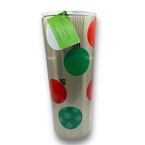 Kate Spade Tumbler Christmas Balls  Cold Stainless Tumbler 24oz Holiday NWT